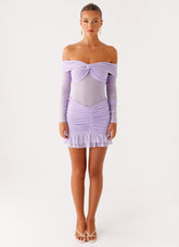 Tiff Long Sleeve Mini Dress - Lilac