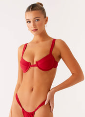 Airlie Balconette Bikini Top - Deep Red