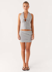 Amia Mini Skirt - Grey Marle