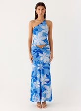 Briene Maxi Skirt - Sea Blue