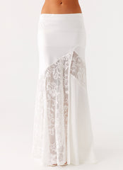 Dasie Lace Maxi Skirt - White