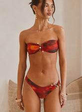 Ilyana Bandeau Bikini Top - Scarlet Blur