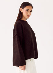 Jack Oversized Knit Sweater - Chocolate