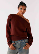 Jaelin Asymmetric Top - Chocolate