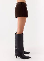 Jeremy Faux Suede Shorts - Chocolate