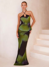 Rosetta Maxi Skirt - Lime Flower