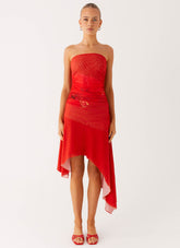 Think About It Midi Dress - Fire Red