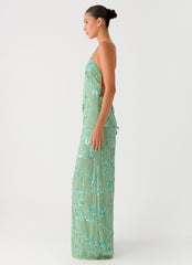 Vietta Sequin Cami Maxi Dress - Mint