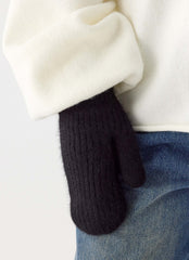 Winter Blaze Knit Mittens - Black