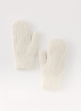Winter Blaze Knit Mittens - Cream