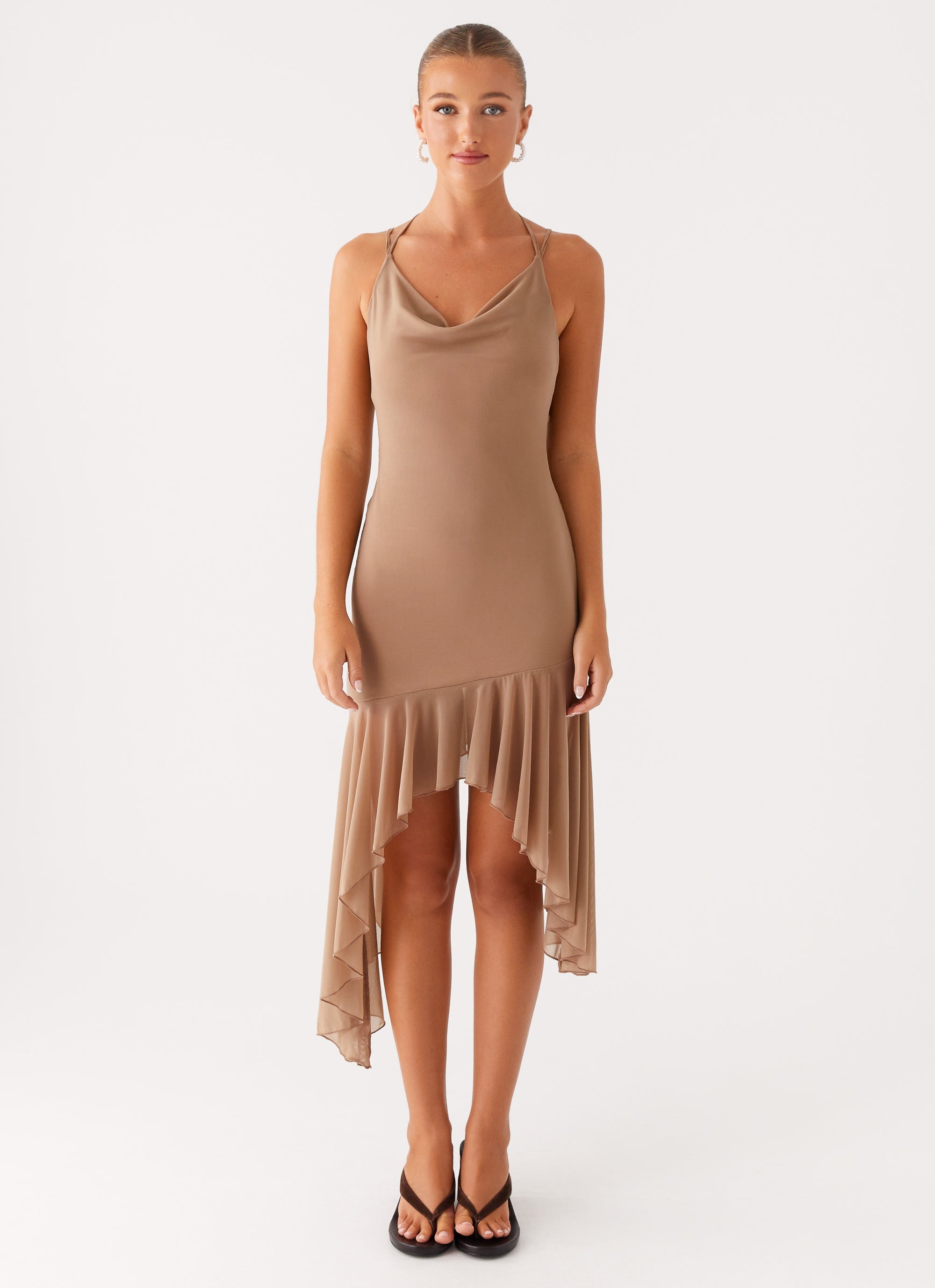 Bessie Midi Dress - Beige
