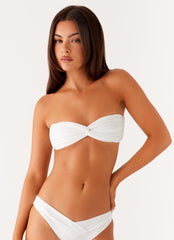 Delta Bandeau Bikini Top - White