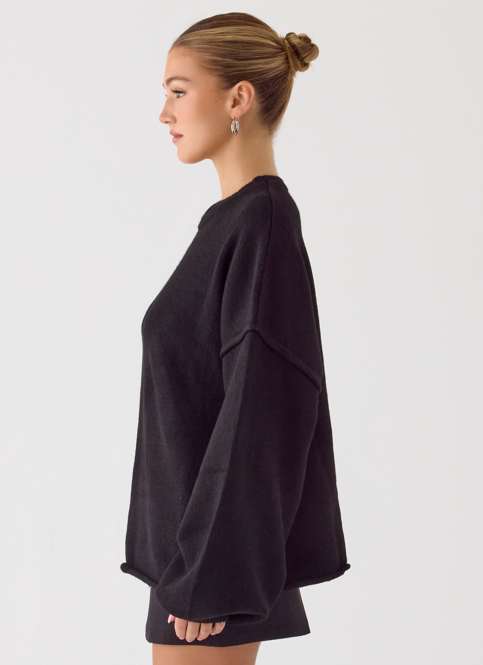 Jack Oversized Knit Sweater - Black