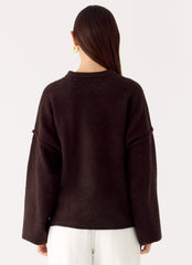 Jack Oversized Knit Sweater - Chocolate