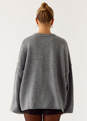 Jack Oversized Knit Sweater - Grey