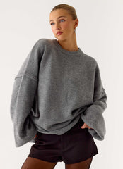 Jack Oversized Knit Sweater - Grey