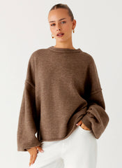Jack Oversized Knit Sweater - Tan Marle