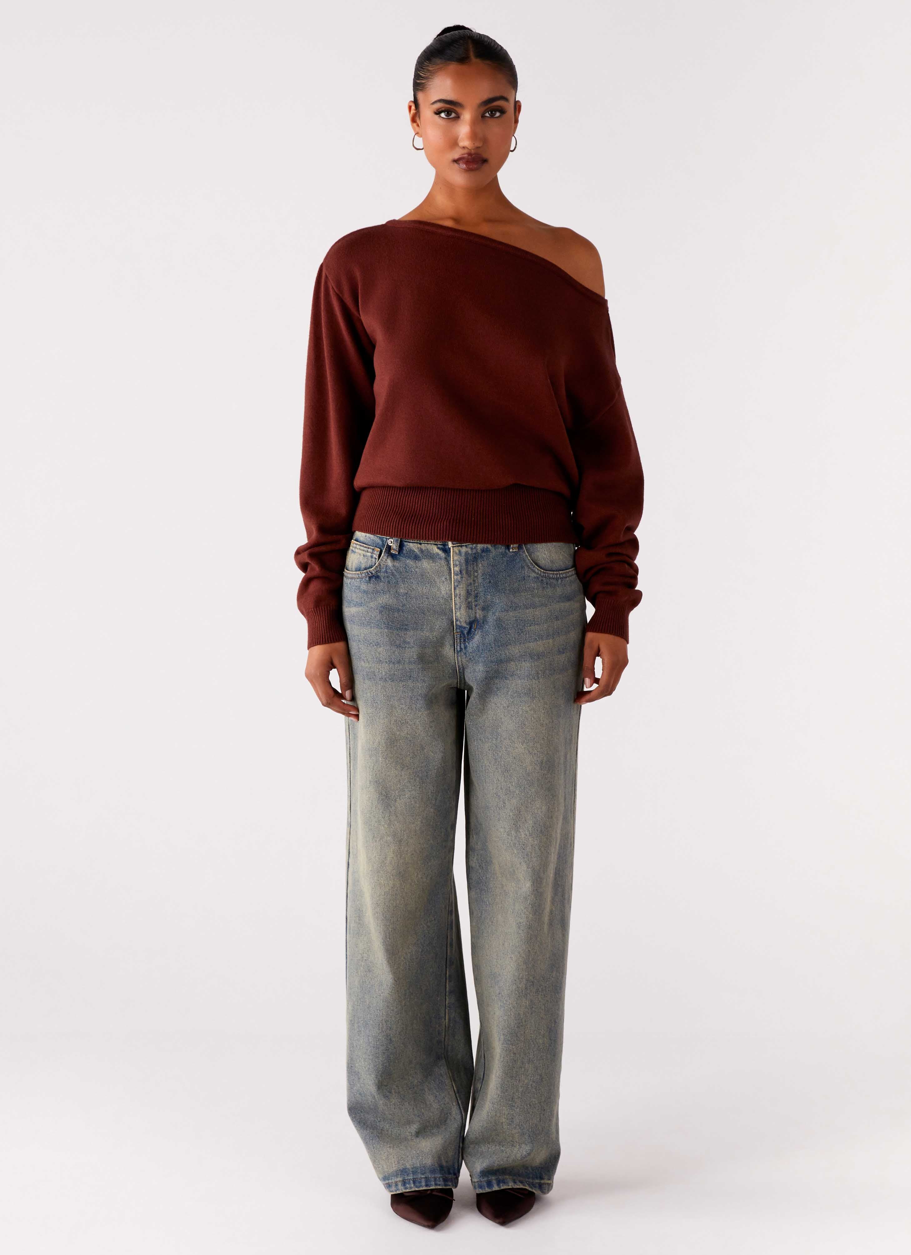 Jaelin Asymmetric Top - Chocolate