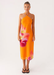 Kea Midi Dress - Orange Tropical
