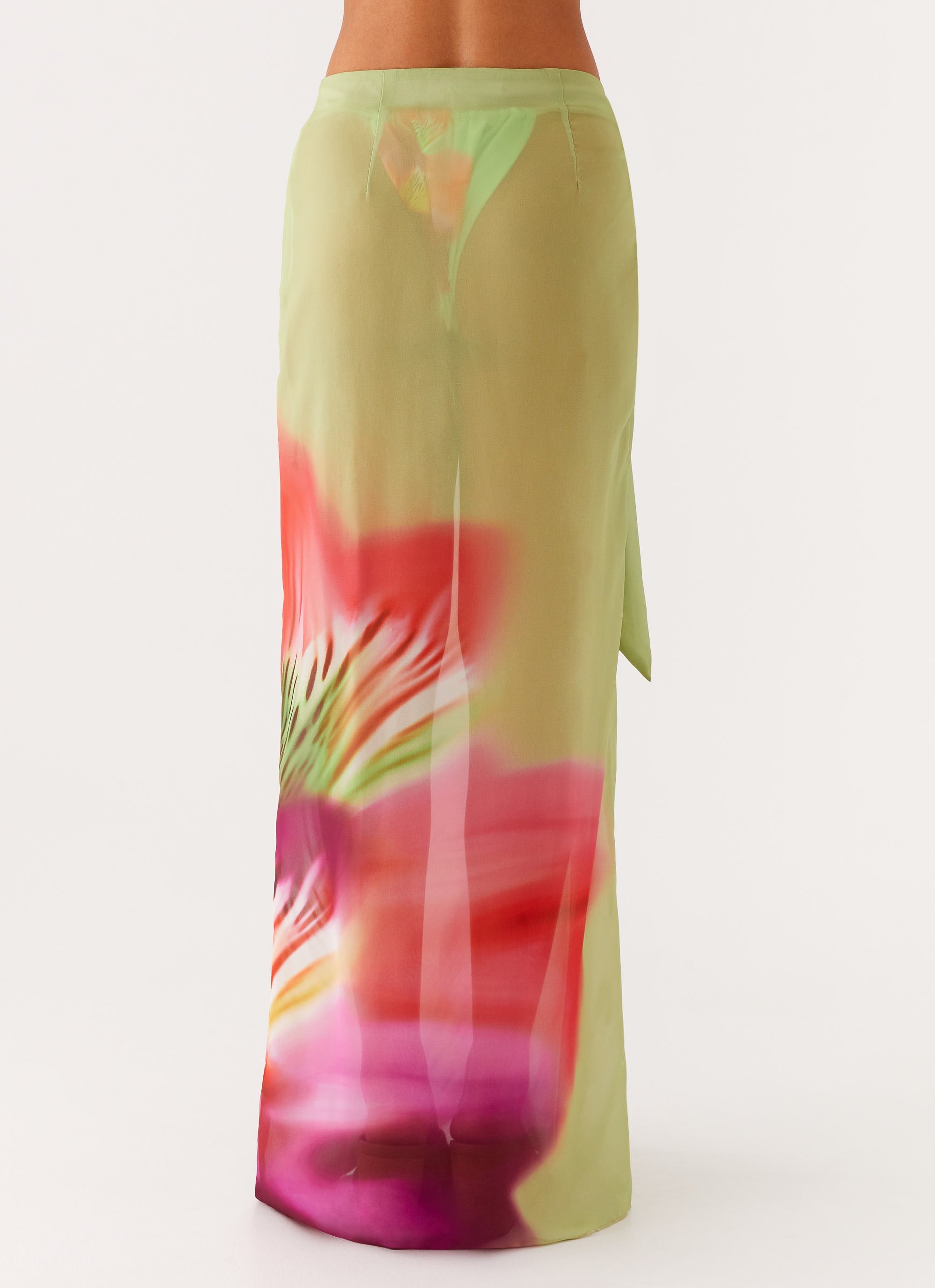 Low Tide Sarong Maxi Skirt - Green Tropical