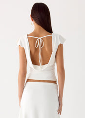 Maxina Cap Sleeve Top - White