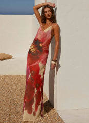 Morning Crush Cowl Maxi Dress - Yellow Bloom