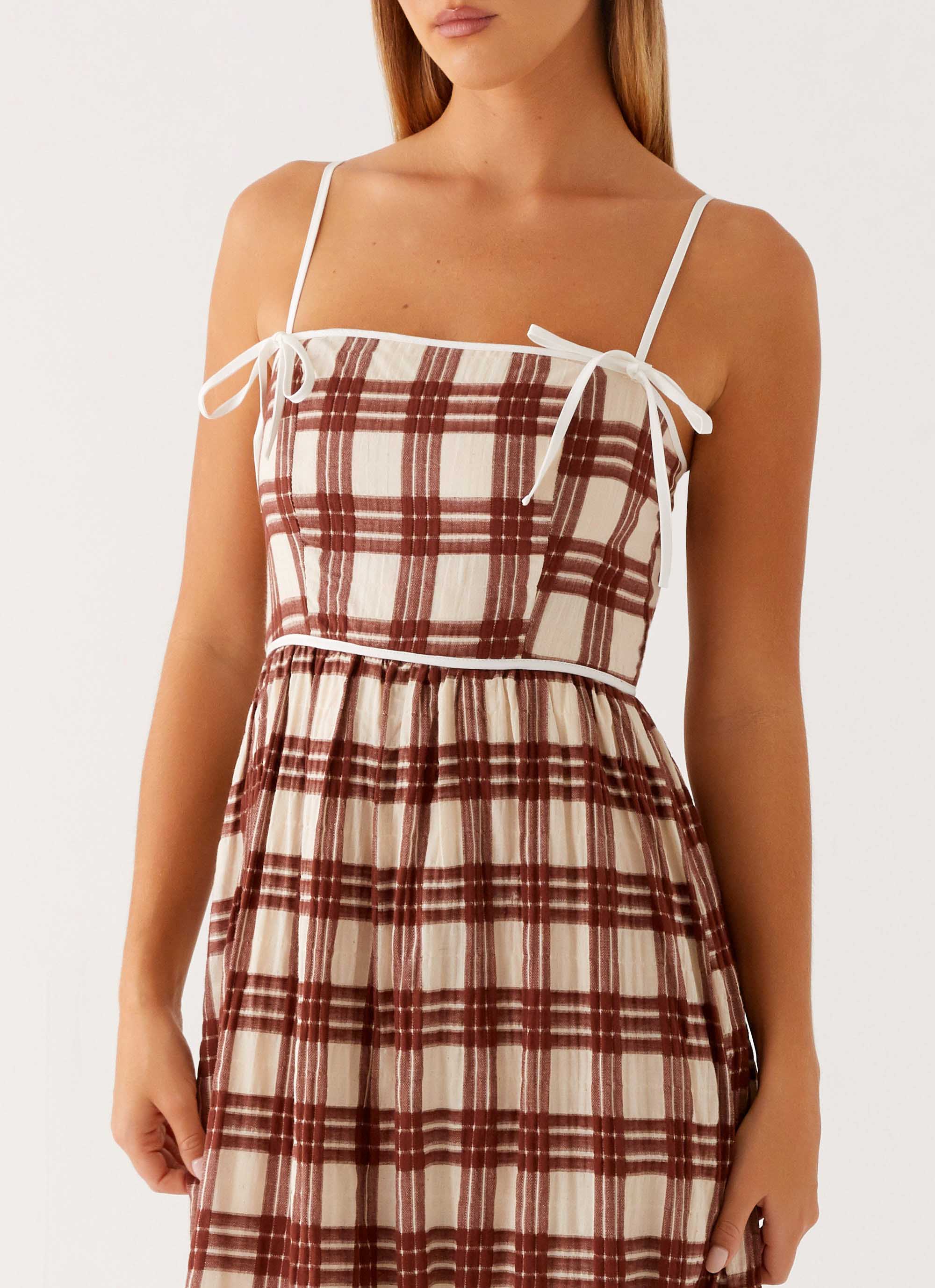 Shyanne Midi Dress - Chocolate Check