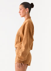 Thats Chill Bomber Jacket - Brown