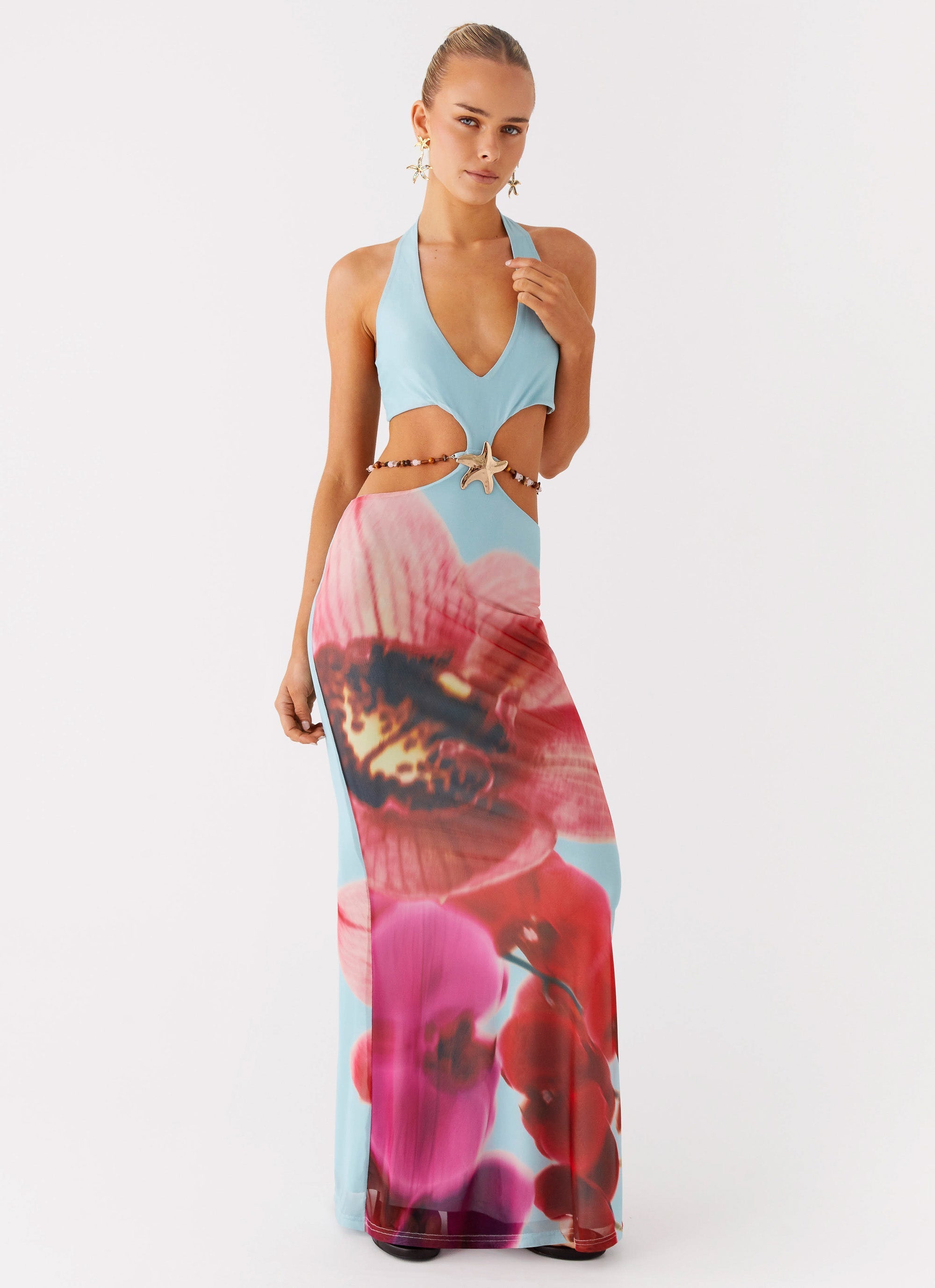 Time To Dance Maxi Dress - Turquoise Bloom