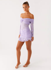 Tiff Long Sleeve Mini Dress - Lilac